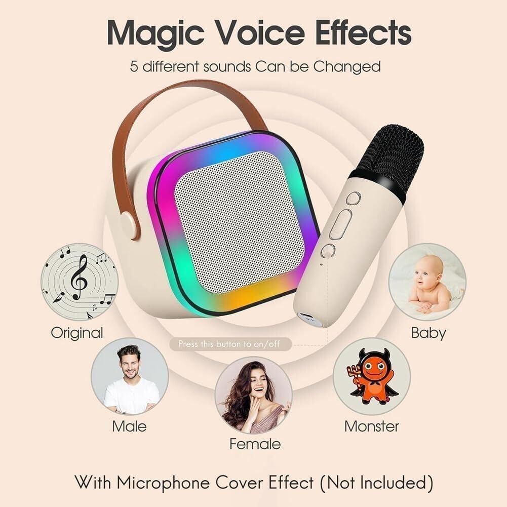 Karaoke Portatile con Microfono Bluetooth – Ideale per Party, Canto e Giochi in Famiglia