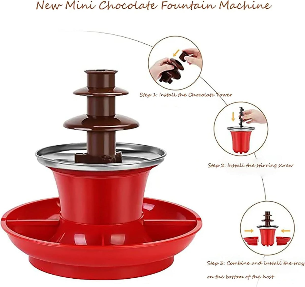 Fontana per Fonduta di Cioccolato a Cascata - 3 Livelli