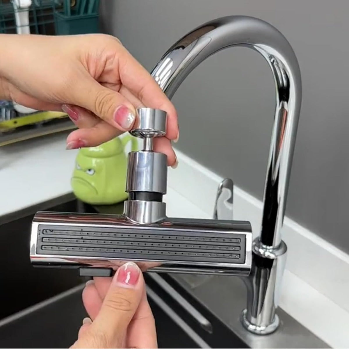 Rubinetto Rotante 360 Gradi, Prolunga Rubinetto Aeratore con Filtro Antispruzzo, Rubinetto Bagno