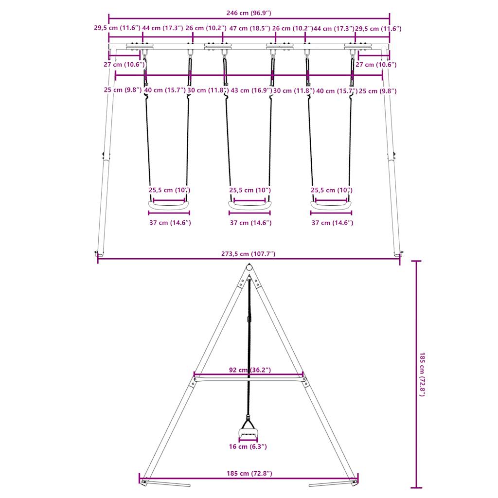 Set Altalene da Esterno 3 pz