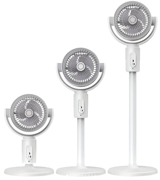 Ventilatore Ricaricabile 3-in-1 da Pavimento – Portatile, Silenzioso, Regolabile con Telecomando