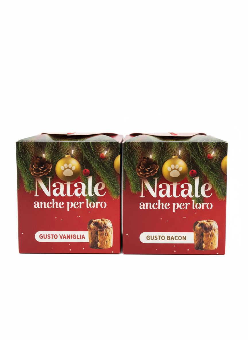 Panettone per Cani 80 g – Alimento Complementare Morbido | Gusti Vaniglia o Bacon