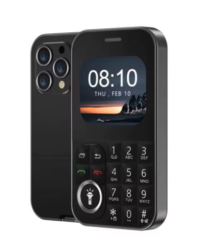 Mini Telefono Cellulare GSM Doppia SIM con Schermo da 2,01 (nero)