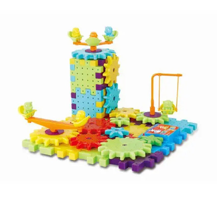 Costruzioni per bambini blocchi di apprendimento in plastica ad incastro multicolore 81 pezzi