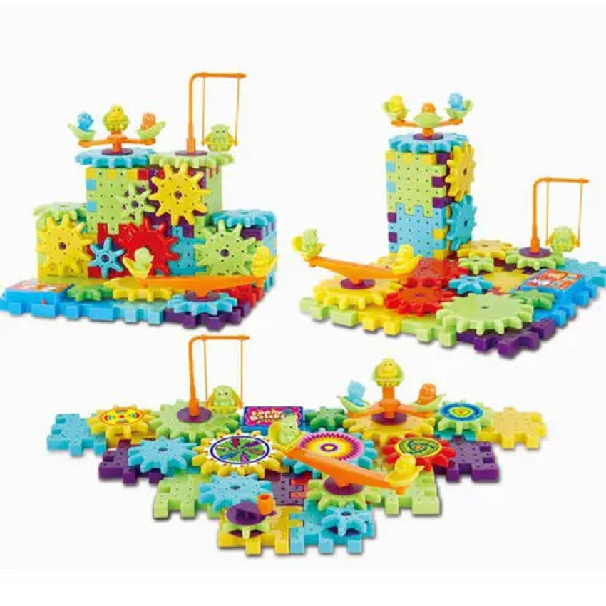 Costruzioni per bambini blocchi di apprendimento in plastica ad incastro multicolore 81 pezzi