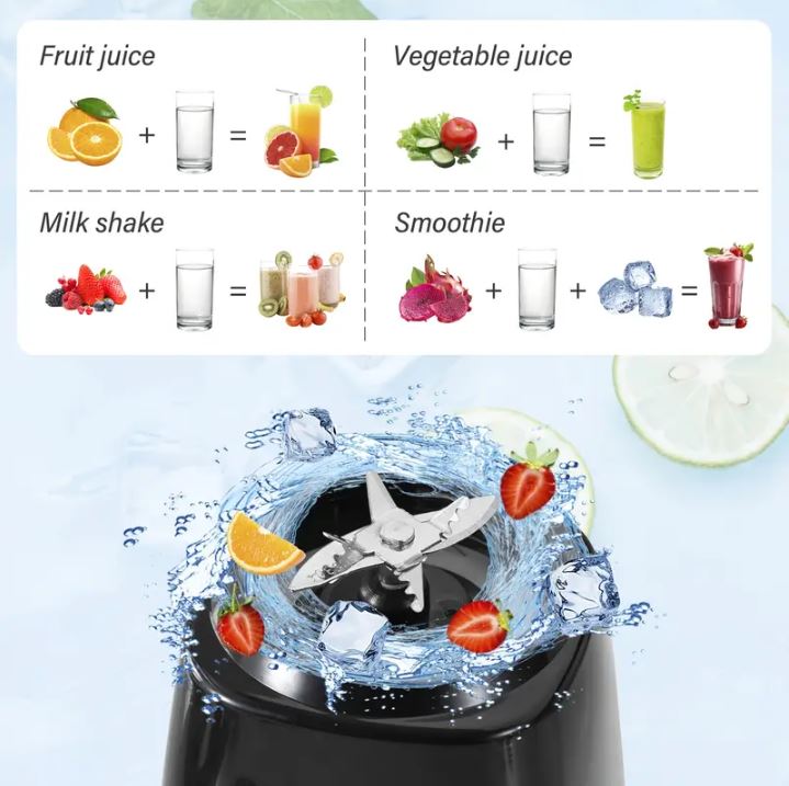Frullatore Portatile USB 750ml – Spremiagrumi Ricaricabile, Compatto e Facile da Pulire, per Smoothie, Frutta, Verdura e Milkshake