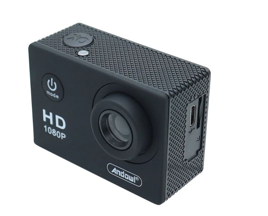 Mini Action Camera Subacquea 1080p con Custodia Impermeabile 30m e Lente Grandangolare 140°