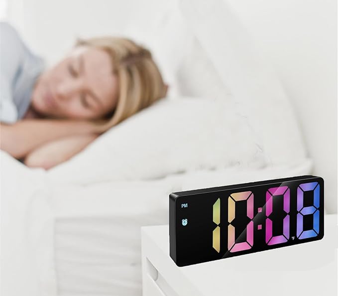 Sveglia Da Comodino Digitale Luminosa LED Orologio Nero