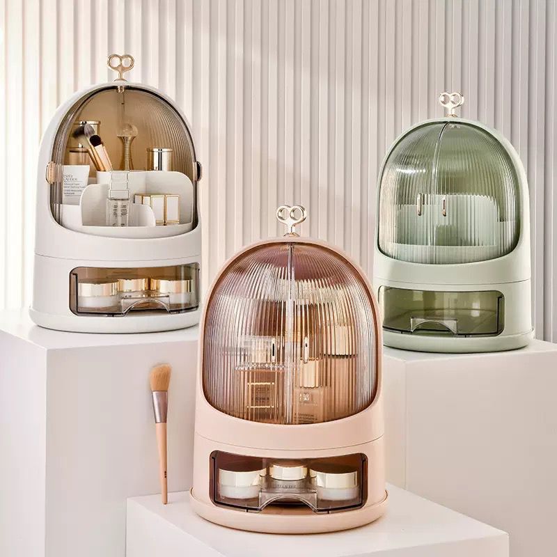 Organizer per Cosmetici Antipolvere e Impermeabile con Cassetti e Rotazione a 360°
