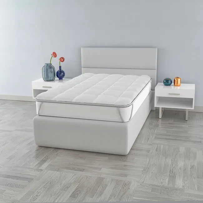 Topper 1 pizza Trapuntato con Elastici  - Comfort e Protezione per il Materasso- Antiacaro