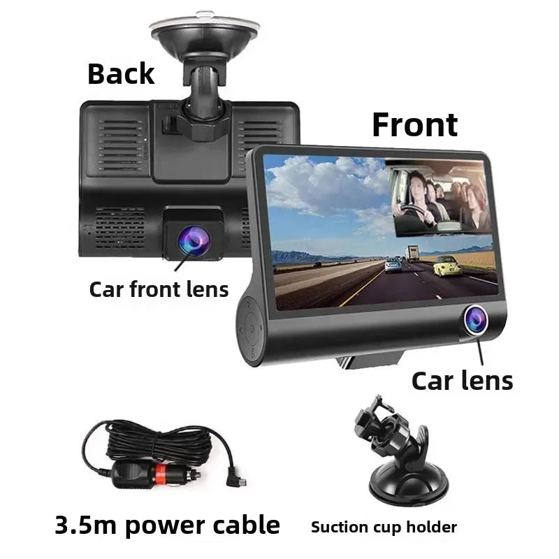 Telecamera Dash Cam anteriore/posteriore a doppia Lente Registratore DVR per Auto