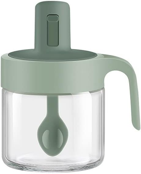 Barattolo per condimenti con cucchiaio retrattile per spezie in vetro con coperchio e cucchiaio ottimo per la tua cucina