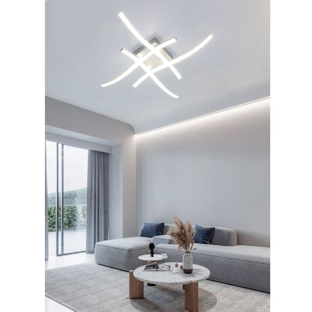 Plafoniera moderna a led C-05F da soffitto con bracci ad onda luce fredda naturale