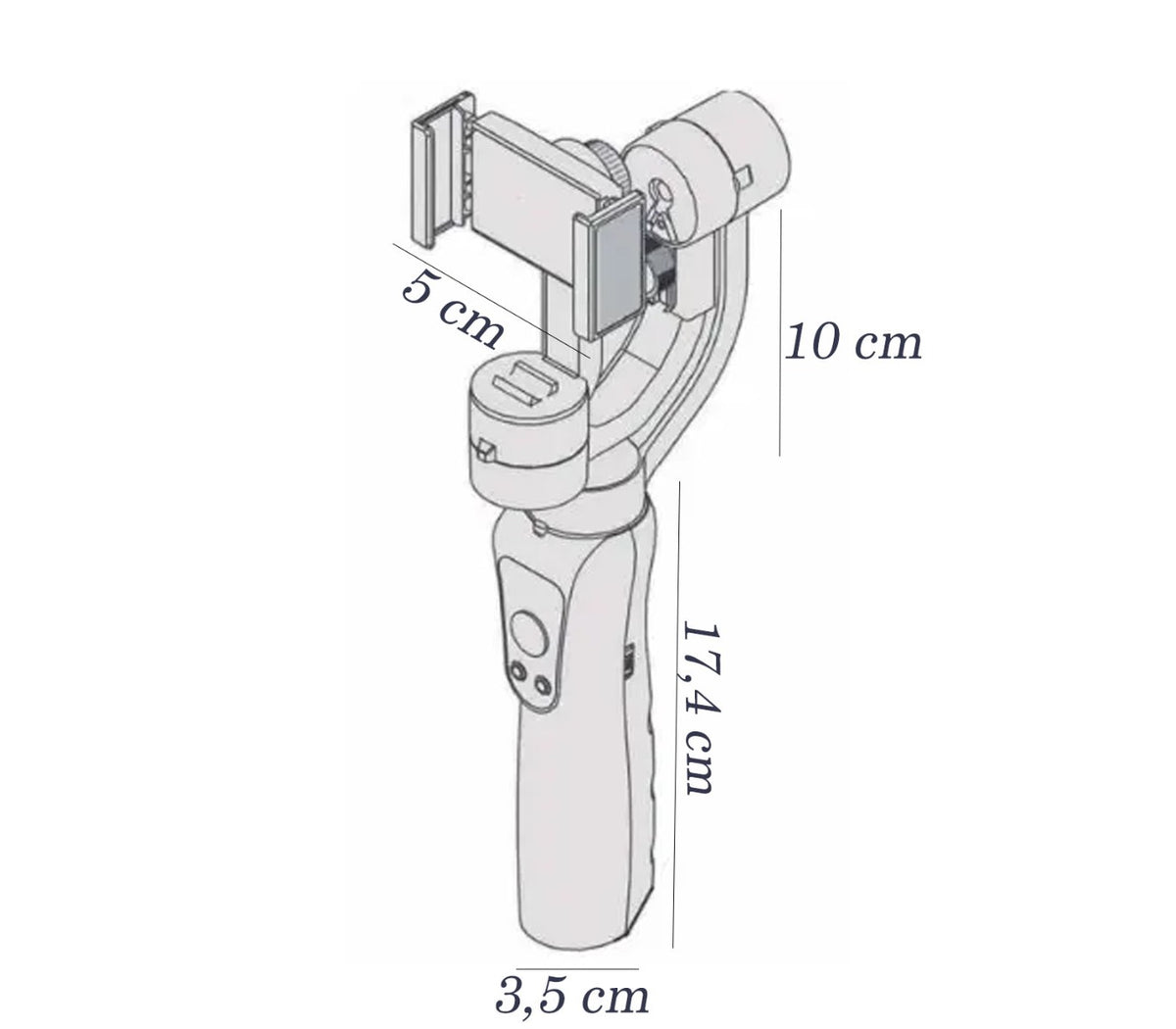Stabilizzatore a 3 assi per smartphone manico telescopico con treppiede q-ytf6