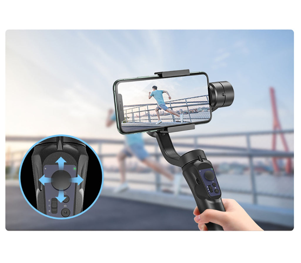 Stabilizzatore a 3 assi per smartphone manico telescopico con treppiede q-ytf6