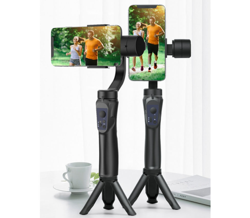 Stabilizzatore a 3 assi per smartphone manico telescopico con treppiede q-ytf6
