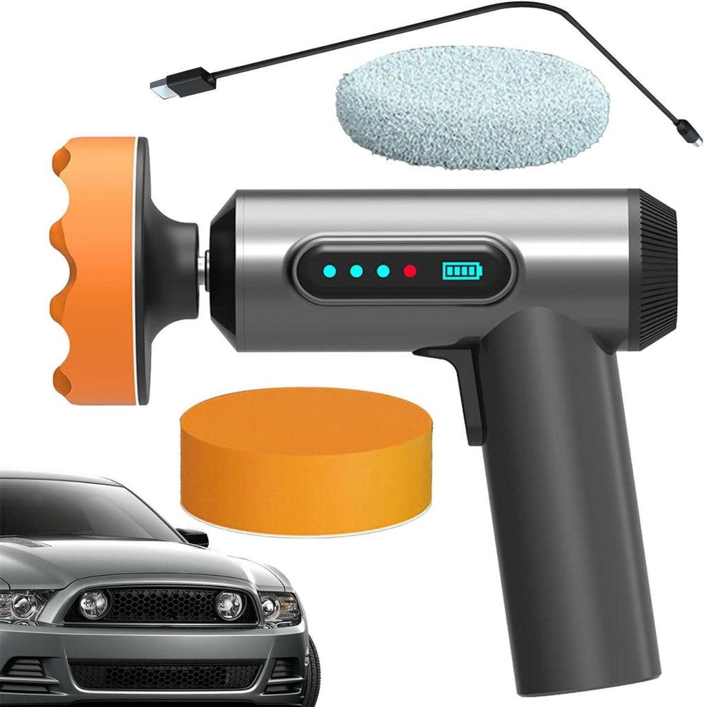 Lucidatrice a batteria ricaricabile da 2000 mAh con 3 spugne lucidanti per auto