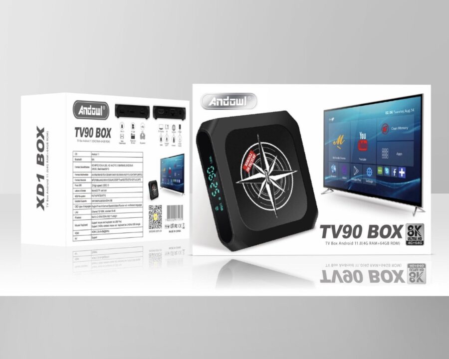 Andowl tv90 hd media player android 11 smart tv set top box(4gb/64gb)