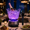 Secchiello Ghiaccio Karaoke Bluetooth con Microfono Wireless RGB – Ice Bucket Speaker LED Portatile per Feste, Spiaggia e Aperitivi – Effetti Luminosi Multicolor