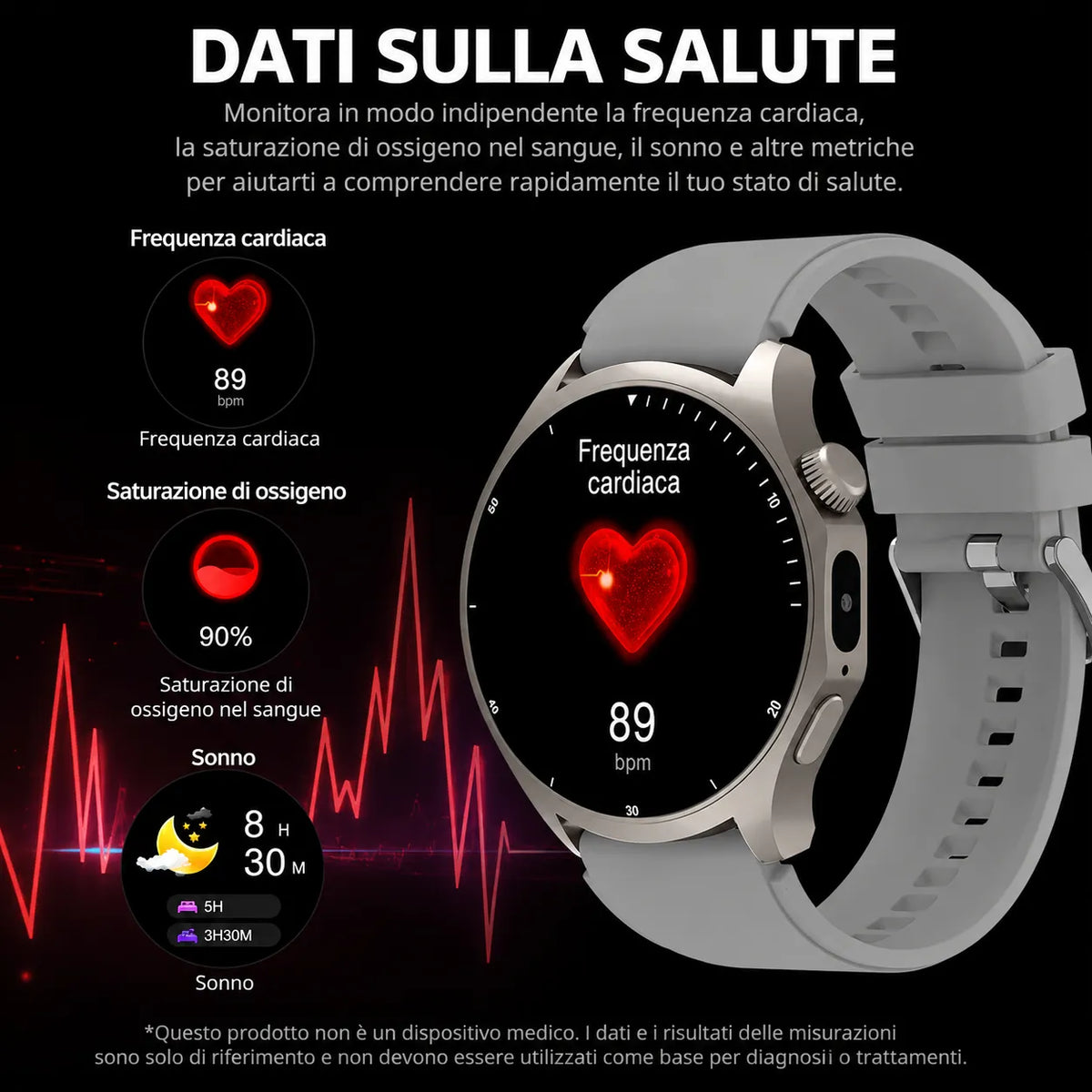 Smartwatch HW18 PRO+ AMOLED 1,46" HD Bluetooth Chiamate Torcia LED con 3 Cinturini