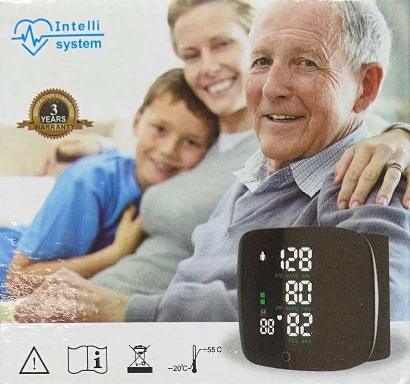 Misuratore di Pressione Sanguigna da Polso Digitale Portatile con Display LCD Retroilluminato e Memoria, Bracciale Regolabile