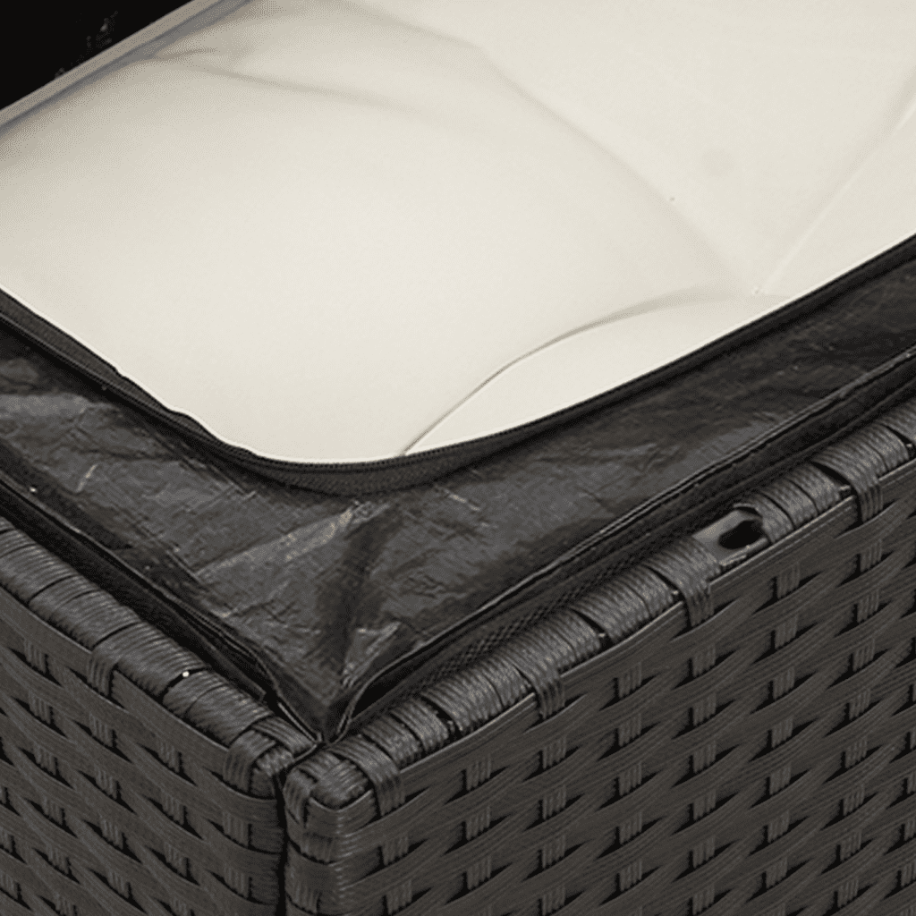 Set Divani da Giardino 4 pz con Cuscini Nero in Polyrattan