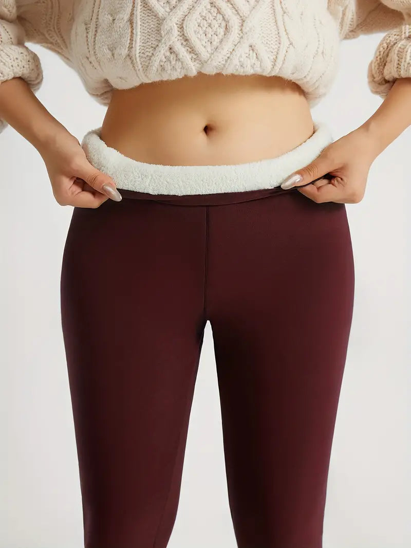 Leggings imbottiti estremamente caldi MissCashmere Rosso Tg S/M