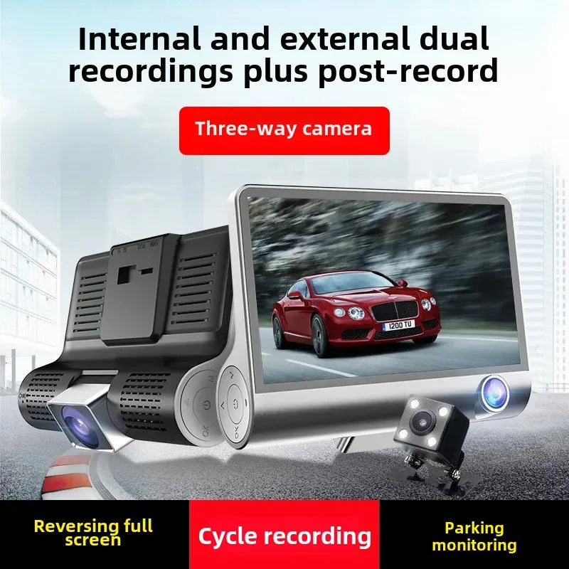 Telecamera Dash Cam anteriore/posteriore a doppia Lente Registratore DVR per Auto
