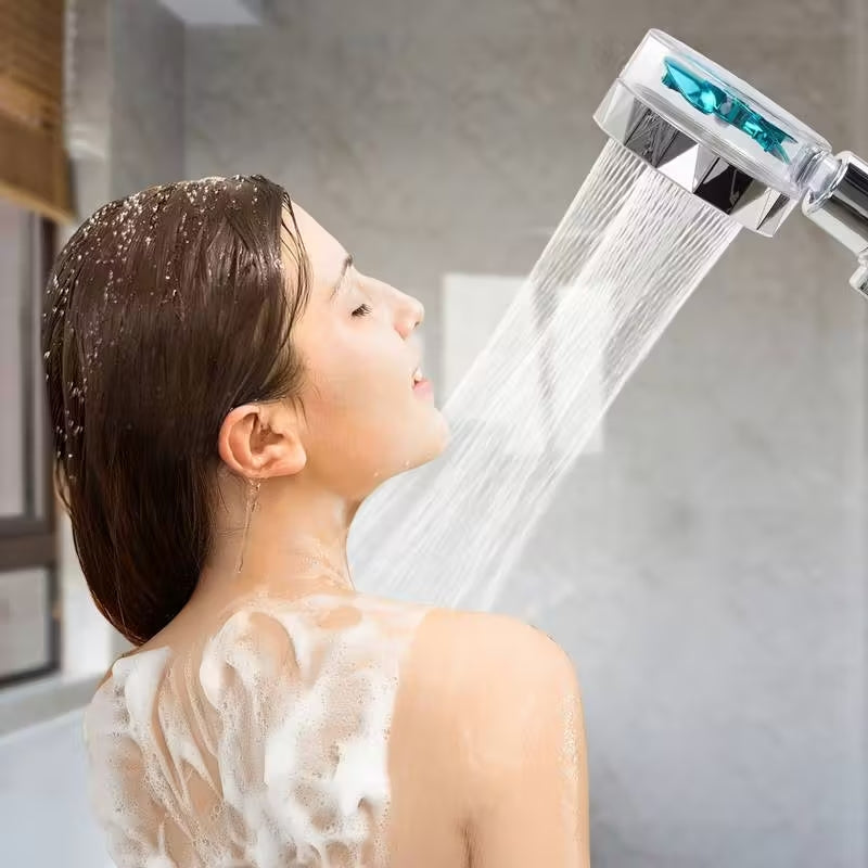 Soffione Doccia Anticalcare Alta Pressione – Filtro PP Sostituibile, Pulsante ON/OFF, Rotazione 360°, Facile da Installare e Pulire