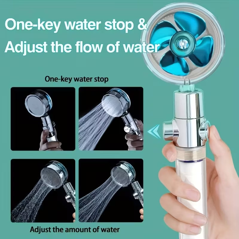Soffione Doccia Anticalcare Alta Pressione – Filtro PP Sostituibile, Pulsante ON/OFF, Rotazione 360°, Facile da Installare e Pulire