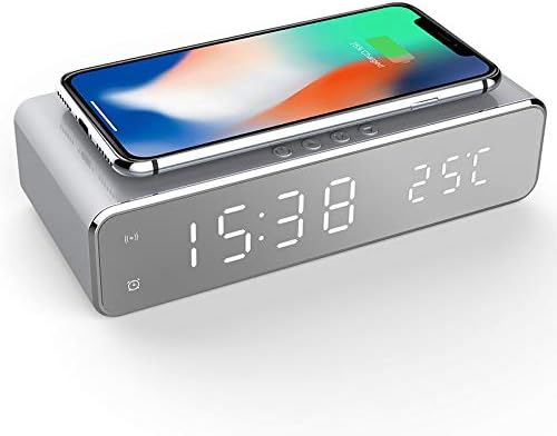 Radio sveglia ricarica rapida Wireless USB Digital LED scrivania sveglia