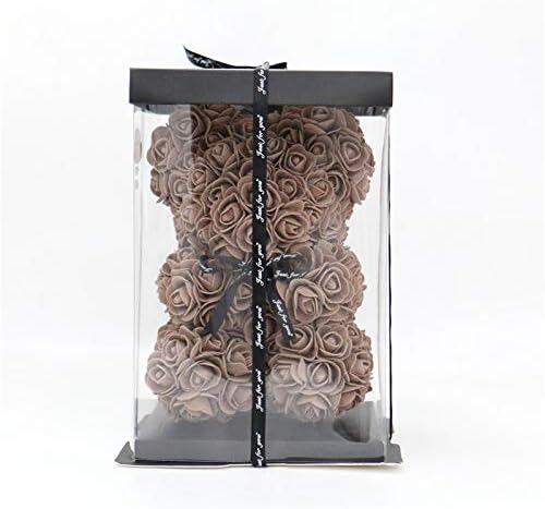 Orsetto con Rose Artificiali Fatto a Mano (marrone)