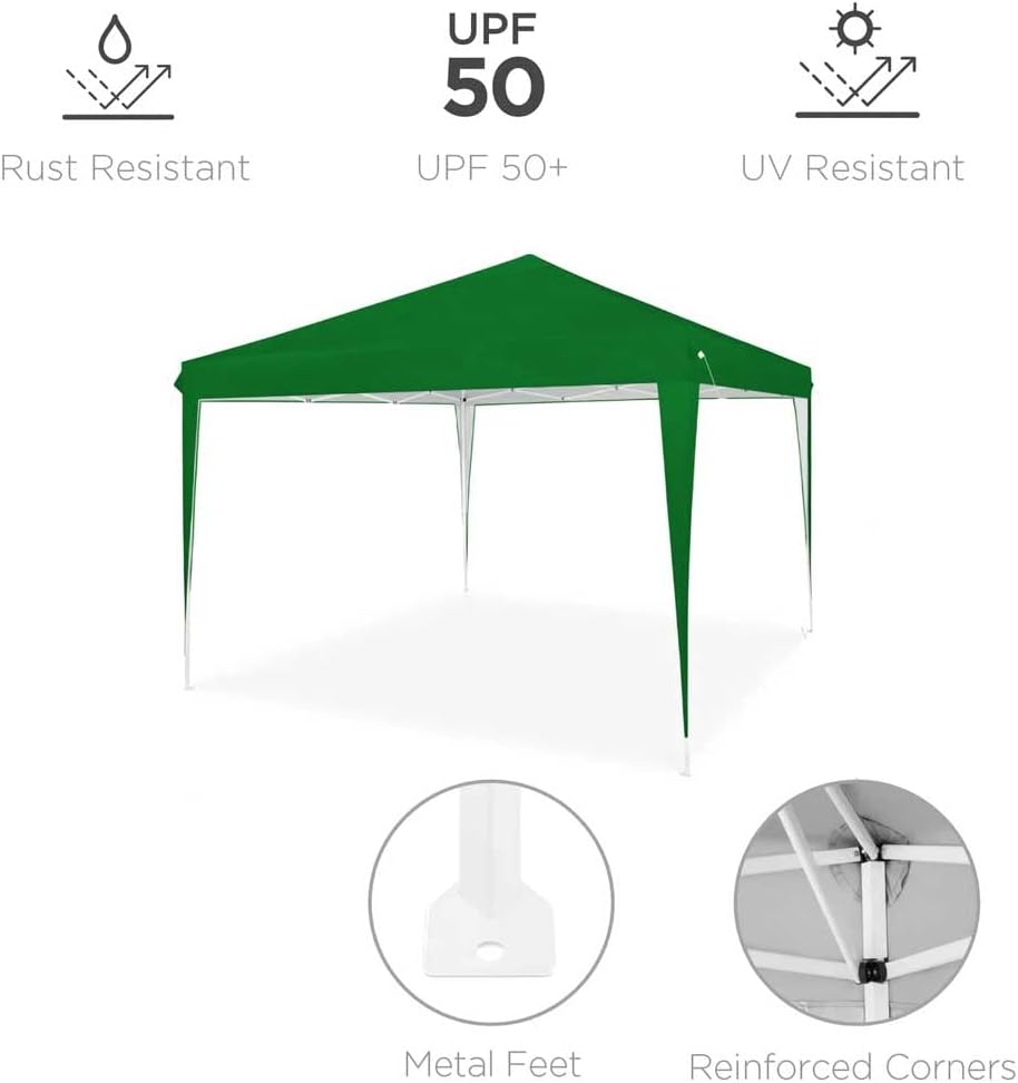 Gazebo 3x3 mt pieghevole richiudibile tendone giardino verde impermeabile