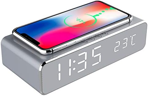 Radio sveglia ricarica rapida Wireless USB Digital LED scrivania sveglia