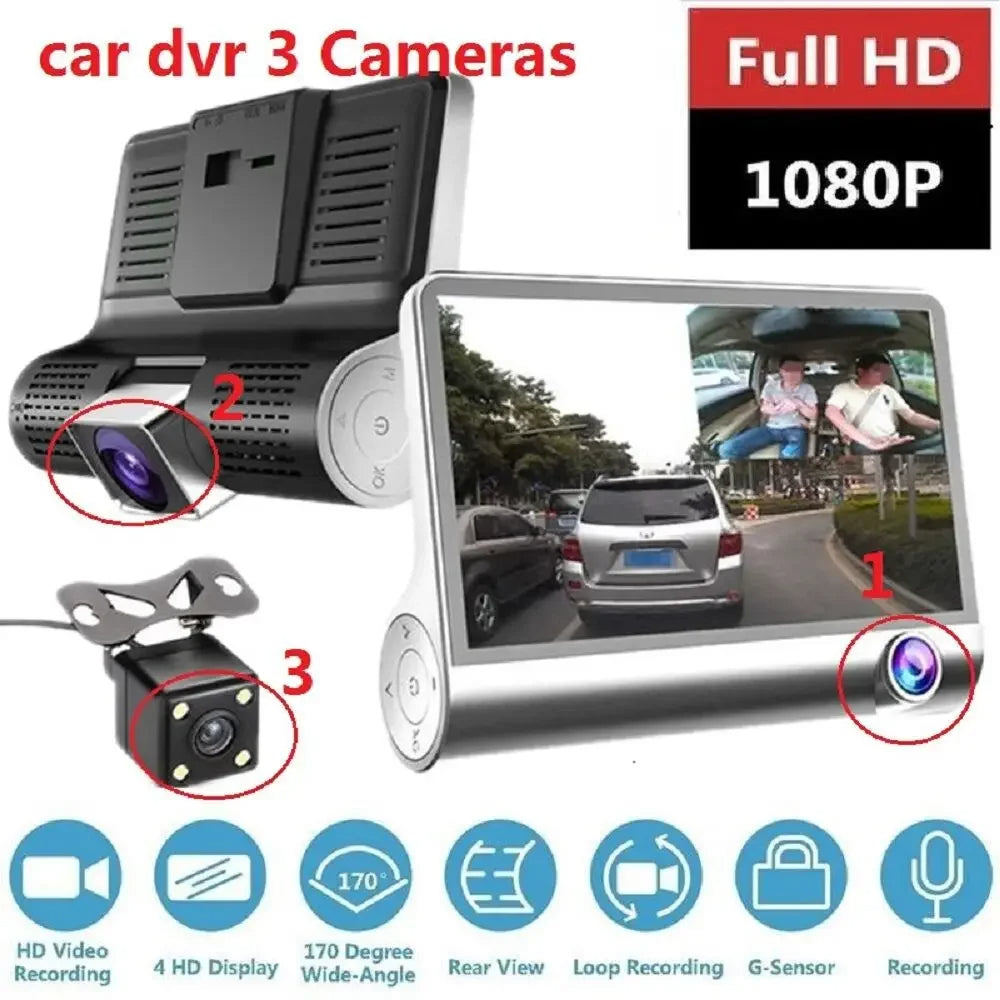 Telecamera Dash Cam anteriore/posteriore a doppia Lente Registratore DVR per Auto