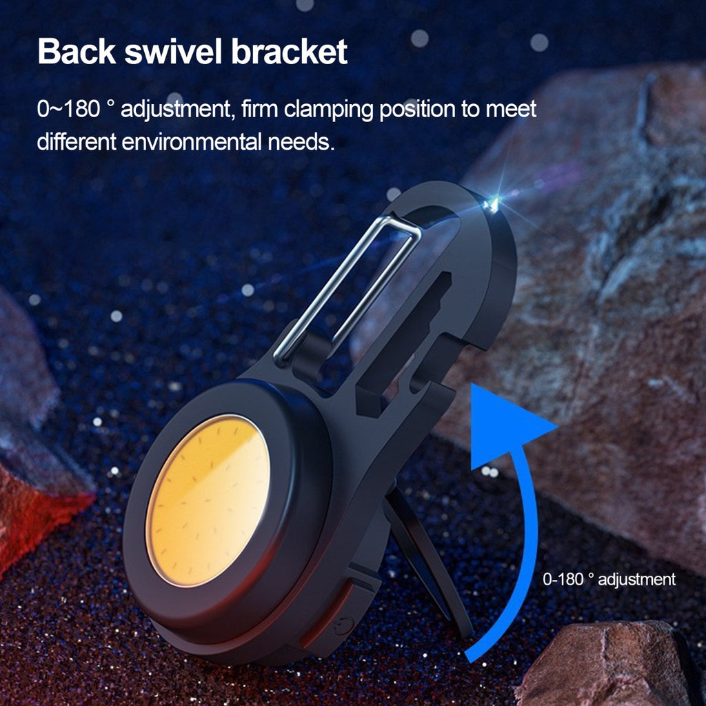 Mini torcia elettrica usb mini portachiavi luce fondo magnetico mini torcia led manico rotante impermeabile alta luminosità