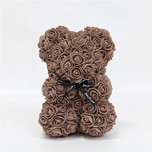 Orsetto con Rose Artificiali Fatto a Mano (marrone)