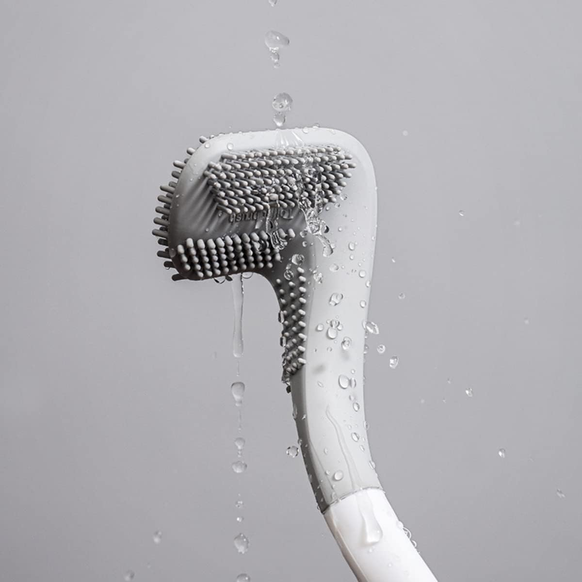 Scopino WC in Silicone con Design a Mazza da Golf | Setola Flessibile TPR, Asciugatura Rapida e Supporto Antigoccia