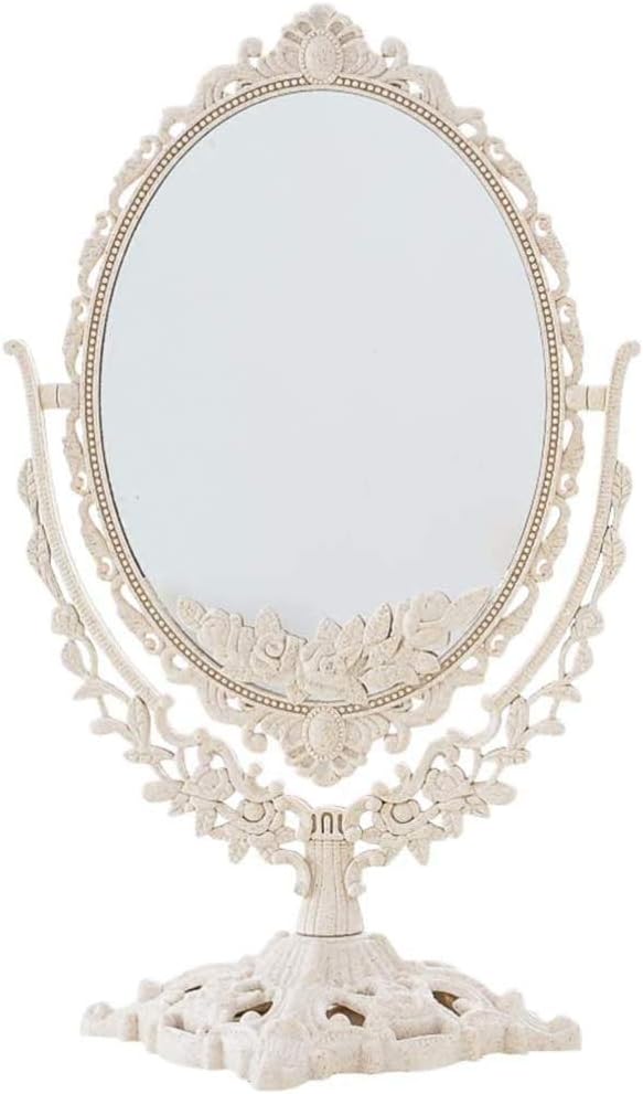 Specchio per trucco da appoggio per donna specchio per trucco a doppia faccia di forma ovale