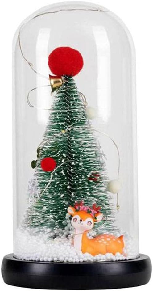 Albero di natale in cupola di vetro con decorazione a led