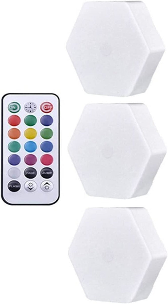 Lampada da parete a led esagonale rgb remoto control night light