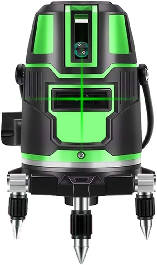 Livella laser multilinea a raggio verde laser autolivellante automatico quattro linee verticali e una orizzontale con punto a piombo base girevole a 360 ° modalità inclinazione e esterno