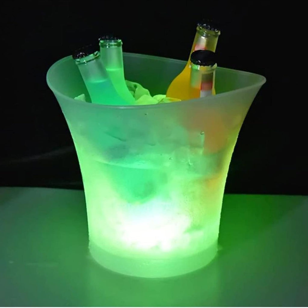 Secchiello per Ghiaccio Smad Mini 7 Litri - Secchiello in Plastica Trasparente con LED Multicolore per Champagne, Vino e Bevande - Ideale per Bar, Discoteche, Karaoke e Feste