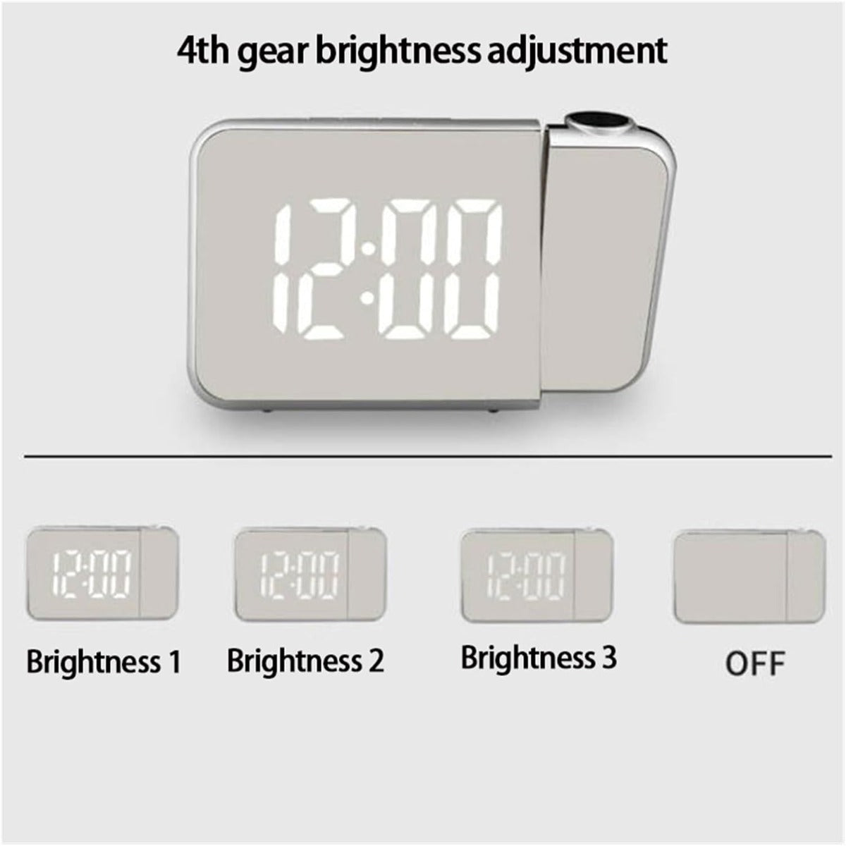 Orologio da Proiezione Digitale LED – Sveglia con Rotazione 180°