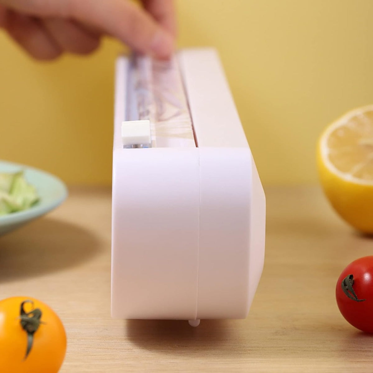 Dispenser e Taglierina per Pellicola Alimentare - Riutilizzabile e Portatile, Compatibile con Pellicole di Plastica e Carta da Forno, Design Compatto e Sicuro