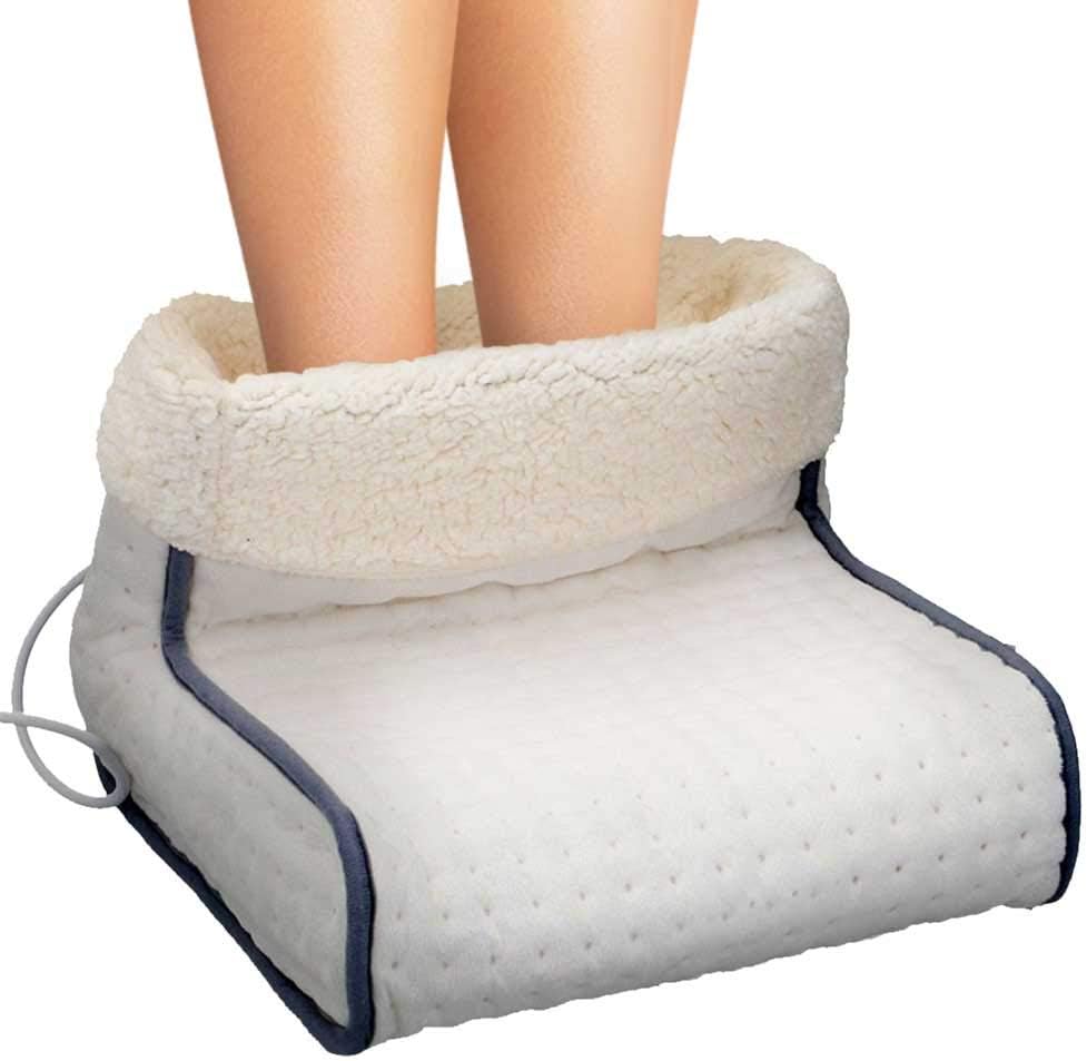 Scaldapiedi Elettrico con Riscaldamento Rapido, 3 Livelli di Temperatura, Fodera Lavabile, Autospegnimento, 100W
