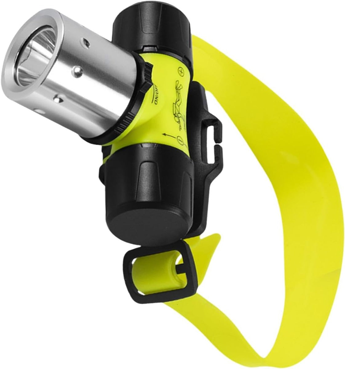 Faro Subacqueo Ricaricabile per Immersioni - Torcia Subacquea con Fascia Regolabile e Illuminazione Duratura per Avventure Subacquee