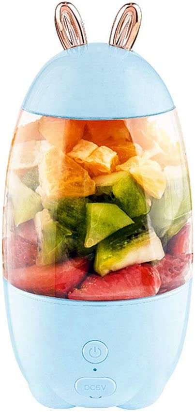 Frullatore portatile a forma di coniglio usb ricaricabile spremiagrumi tazza con due lame 1500mah per frutta