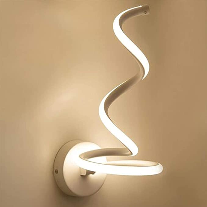 Lampada da parete a spirale a LED Semplice e moderna Creatività Lampada da comodino Camera da letto Lampada da parete Lampada da parete in metallo