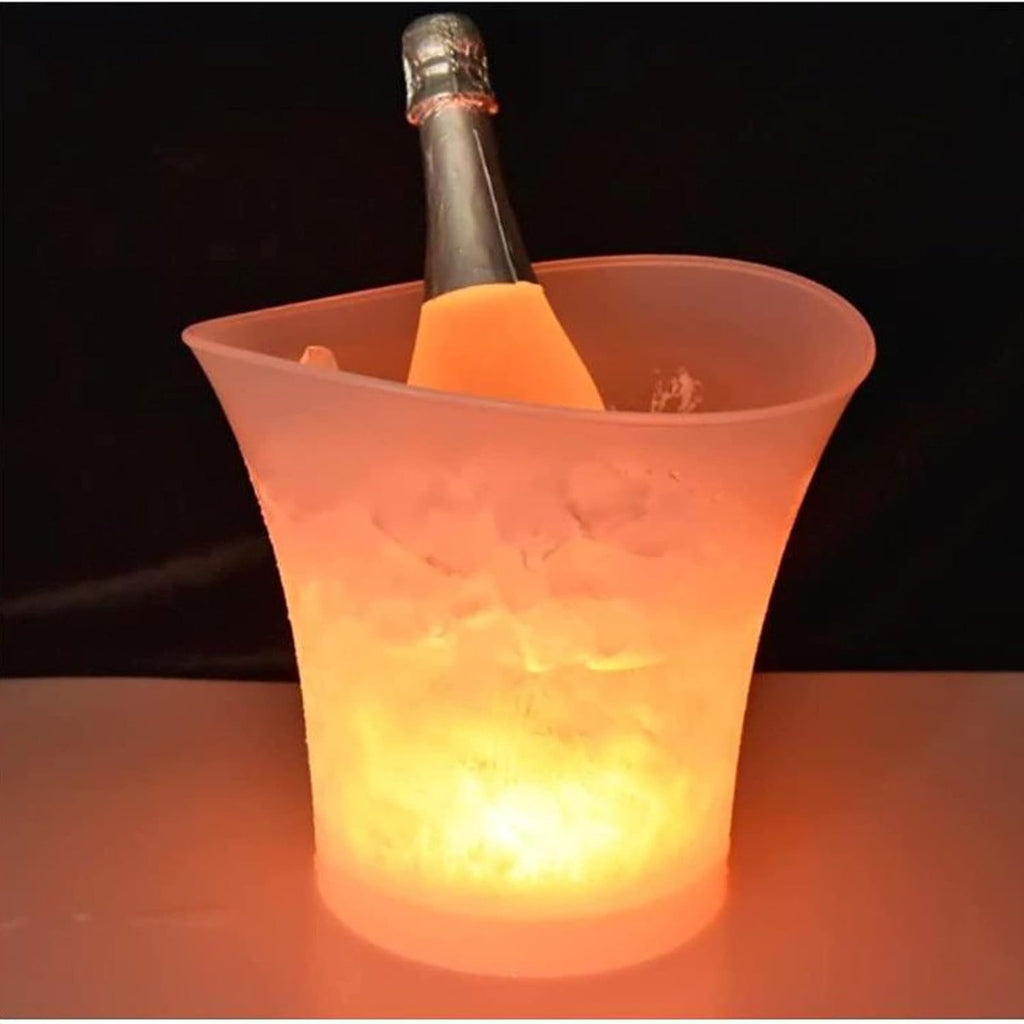 Secchiello per Ghiaccio Smad Mini 7 Litri - Secchiello in Plastica Trasparente con LED Multicolore per Champagne, Vino e Bevande - Ideale per Bar, Discoteche, Karaoke e Feste